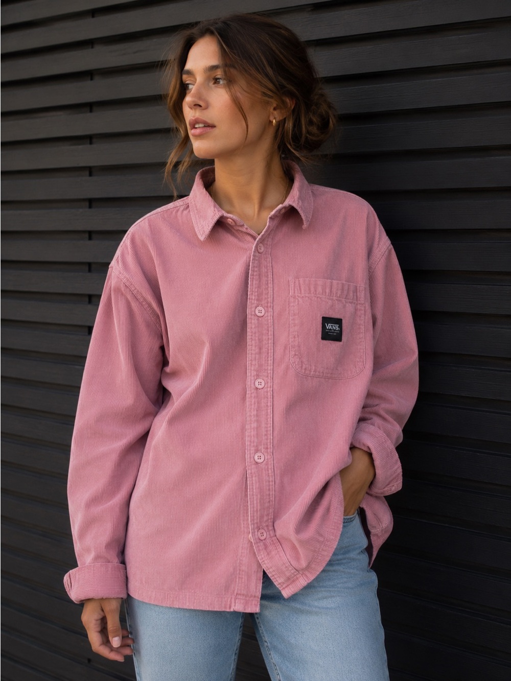 Vans Pink Corduroy Shirt Jacket Shacket Women's Size Small